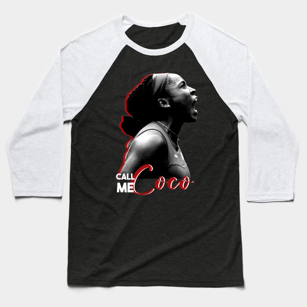 Call Me Coco Gauff Baseball T-Shirt by xalauras studio